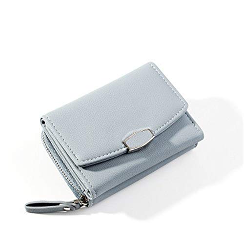 ONDIAN Damen Geldbörse Wallet Candy Color Bifold Mini Vintage Kartenhalter Compact Wallet Case Geldbörse Damen Klein (Farbe : Blau, Size : 11x8x4cm) von ONDIAN