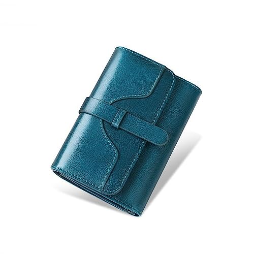 ONDIAN Damen Geldbörse Women's Foldable Simple Wallet Compact Short Wallet Geldbörse Damen Klein (Farbe : Blau, Size : 14x9cm) von ONDIAN