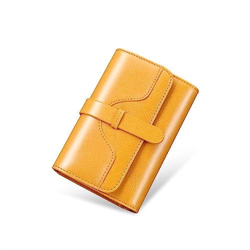 ONDIAN Damen Geldbörse Women's Foldable Simple Wallet Compact Short Wallet Geldbörse Damen Klein (Farbe : Gelb, Size : 14x9cm) von ONDIAN