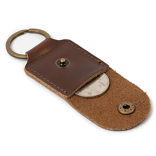 ONDIAN Gitarrenplektren-Etui, Leder, Schlüsselanhänger, Münztasche, Gitarrenplektrum-Organizer-Tasche für Gitarrenspieler, braun, 3x3cm von ONDIAN