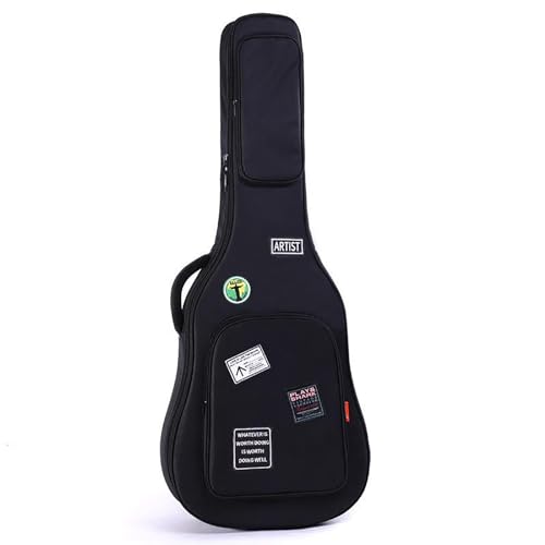 ONDIAN Gitarrentasche, verdickte Schultertasche, Universal-E-Gitarrenkoffer für Akustikgitarre, schwarz, 36inch von ONDIAN