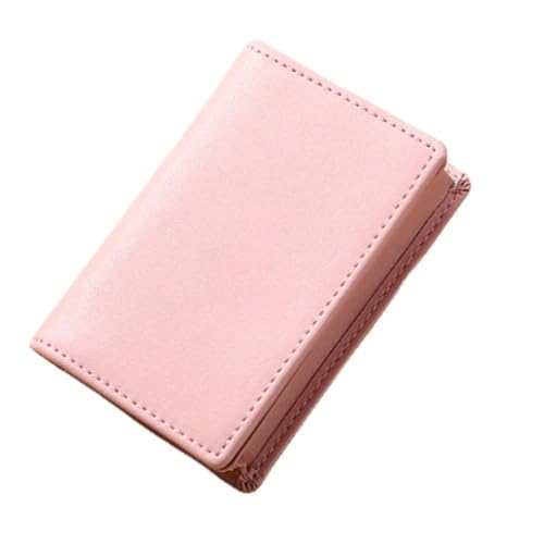 ONDIAN Kreditkartenetui Herren-Leder-Kartenetui, Münzgeldbörse, Damen-Visitenkartenetui für Frauen Männer (Farbe : Rosa, Size : 7.4x2.2x10cm) von ONDIAN