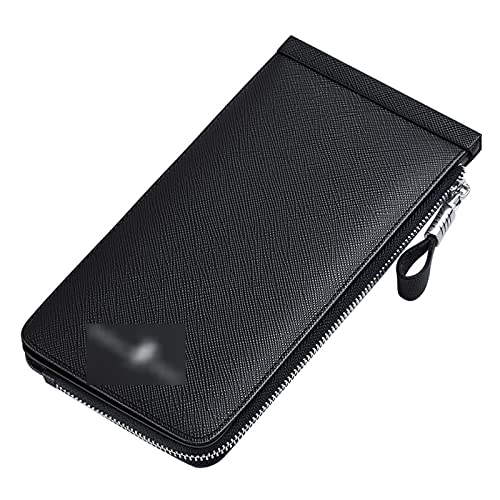 ONDIAN Kreditkartenetui Kartenetui Herren Leder Multi-Card Slim Wallet Langer Kartenhalter für Frauen Männer (Farbe : Black, Size : 20x10x2cm) von ONDIAN