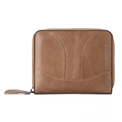 ONDIAN Kreditkartenetui Orgelkartenetui aus PU-Material for Herren und Damen für Frauen Männer (Farbe : Khaki, Size : 14x11x2.5cm) von ONDIAN