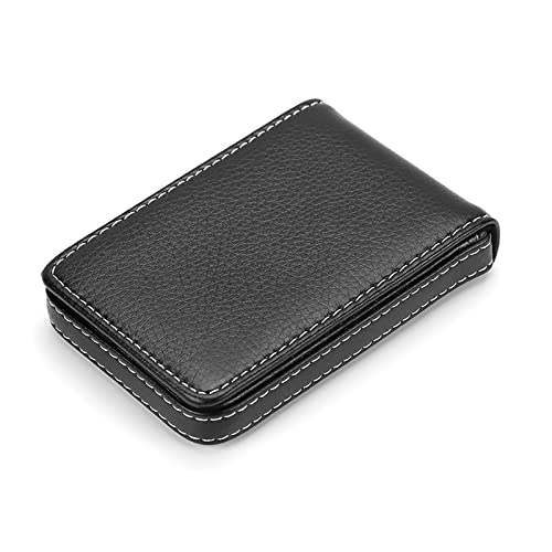 ONDIAN Kreditkartenetui Visitenkarten-Organizer, großes Fassungsvermögen, tragbares Visitenkartenetui für Frauen Männer (Farbe : Black, Size : 6.5x10.3x1.8cm) von ONDIAN