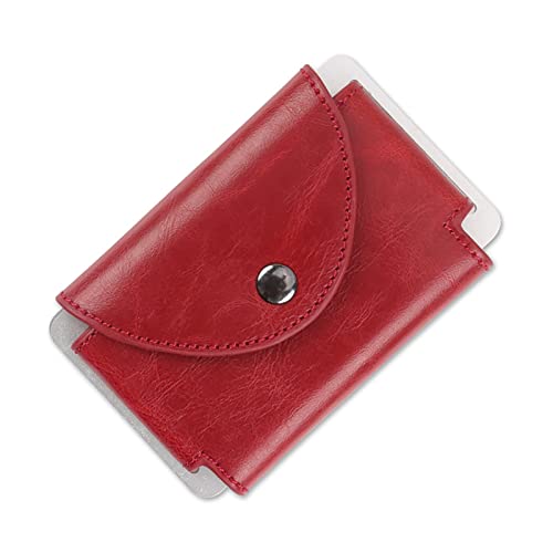 ONDIAN Kreditkartenetui Visitenkartenetui, Kartenetui, Typ Kartenhalter, Kartenetui für Frauen Männer (Farbe : rot, Size : 10x6.6cm) von ONDIAN