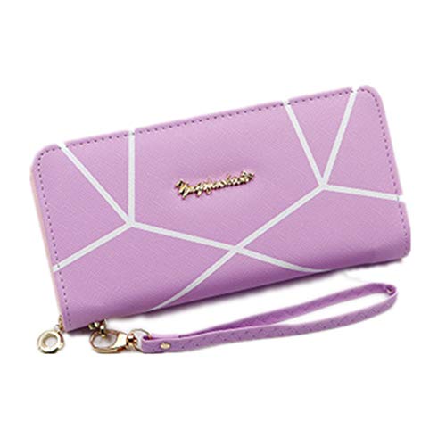 ONDIAN Lange Geldbörse Damen Damen-Brieftasche mit langem Abschnitt und großem Reißverschluss Damen Geldbörse (Farbe : B, Size : 21.5x18x3.5cm) von ONDIAN