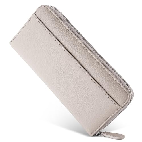 ONDIAN Lange Geldbörse Damen Damen-Geldbörse, lang, mit Mehreren Kartenpositionen, Münzgeldbörse, Clutch Damen Geldbörse (Farbe : Cream, Size : 20.2x10x3cm) von ONDIAN