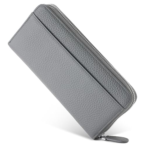 ONDIAN Lange Geldbörse Damen Damen-Geldbörse, lang, mit Mehreren Kartenpositionen, Münzgeldbörse, Clutch Damen Geldbörse (Farbe : Gray, Size : 20.2x10x3cm) von ONDIAN