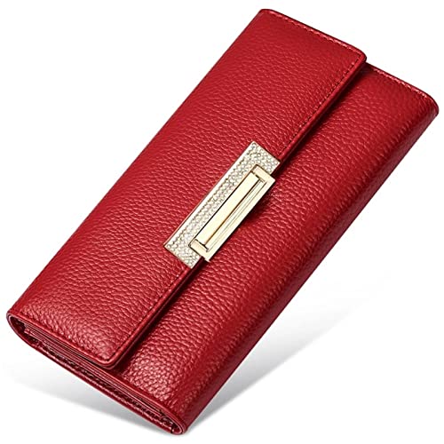 ONDIAN Lange Geldbörse Damen Damen Geldbörse Rot Leder Damen Clutch Ledergeldbörse Damen Geldbörse von ONDIAN