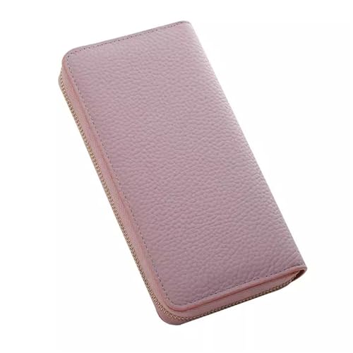 ONDIAN Lange Geldbörse Damen Damen-Geldbörse aus Leder mit langem Reißverschluss, Clutch aus Leder mit Reißverschluss Damen Geldbörse (Farbe : Mauve, Size : 20x10x3cm) von ONDIAN