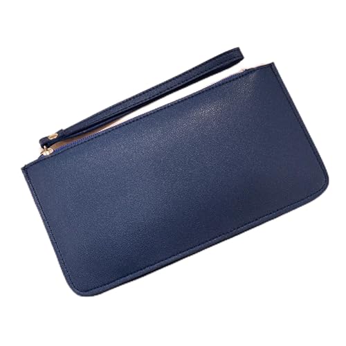 ONDIAN Lange Geldbörse Damen Damen-Geldbörse mit weichem Gesicht und langem Handy-Clutch Damen Geldbörse (Farbe : Navy Blue, Size : 19x9x2.5cm) von ONDIAN