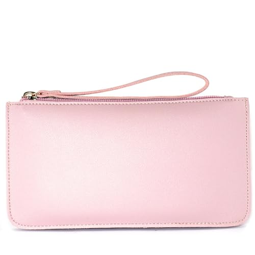 ONDIAN Lange Geldbörse Damen Damen-Geldbörse mit weichem Gesicht und langem Handy-Clutch Damen Geldbörse (Farbe : Rosa, Size : 19x9x2.5cm) von ONDIAN