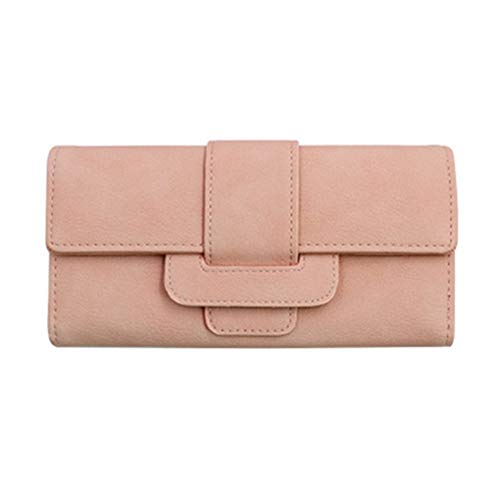 ONDIAN Lange Geldbörse Damen Dreifach gefaltete Damen-Geldbörse mit Retro-Lychee-Muster, Lange Kupplung Damen Geldbörse (Farbe : A, Size : 20x18.5x3.5cm) von ONDIAN