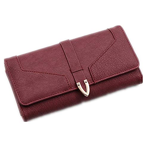 ONDIAN Lange Geldbörse Damen Dreifache Clutch mit großem Fassungsvermögen und Damengeldbörse mit Litschi-Schnalle Damen Geldbörse (Farbe : E, Size : 23x18.5x3.5cm) von ONDIAN