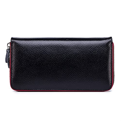 ONDIAN Lange Geldbörse Damen Ledergeldbörse Frauen RFID-geschützte Damengeldbörse Damen Geldbörse (Farbe : Black, Size : 20x10.5x2.5cm) von ONDIAN