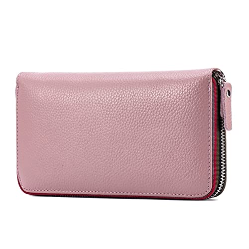 ONDIAN Lange Geldbörse Damen Ledergeldbörse Frauen RFID-geschützte Damengeldbörse Damen Geldbörse (Farbe : Rosa, Size : 20x10.5x2.5cm) von ONDIAN