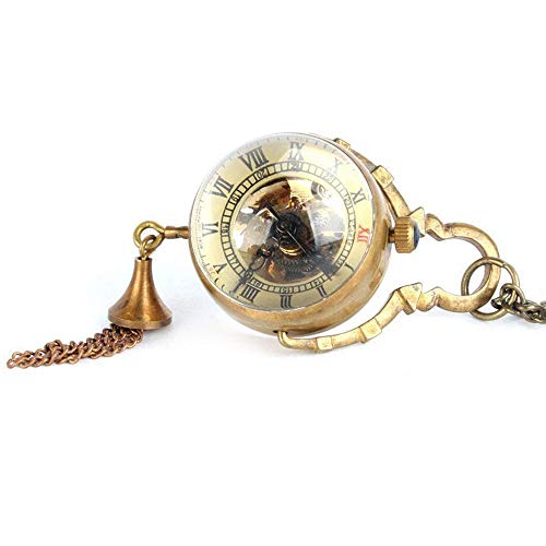 ONDIAN Taschenuhr Vintage Klassische Weinlese-Kristall transparente mechanische Taschen-Uhr-runde Wand Uhrmens Taschenuhr für Männer Frauen (Farbe : B, Size : One Size) von ONDIAN