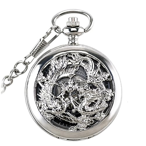 ONDIAN Taschenuhr Vintage Mechanische Taschenuhr, Vintage-Taschenuhr for Herren für Männer Frauen (Farbe : Weiß, Size : One Size) von ONDIAN