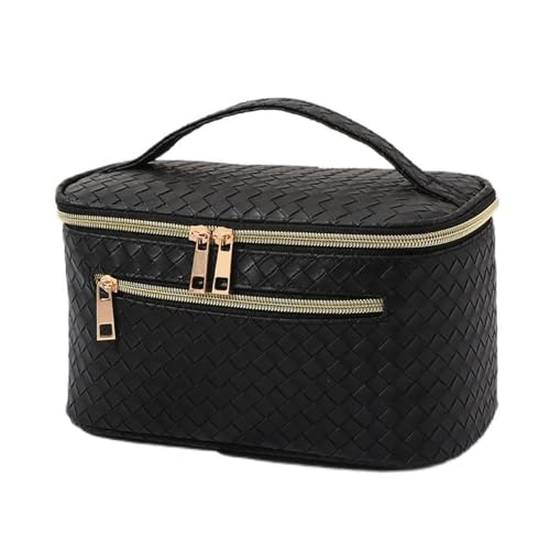 Schminktasche Hand-Clutch, Kulturbeutel, Kosmetiktasche für Frauen Mädchen (Farbe : Black, Size : 24x11x12.5cm) von ONDIAN