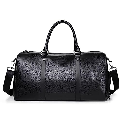 Sporttasche Herren-Reisetasche, einfache Turnbeutel-Umhängetasche Reisetasche (Farbe : Black, Size : 21x43x24cm) von ONDIAN