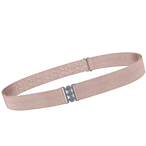 ONE-BELT Unsichtbarer elastischer Gürtel für Damen | rutschfest | passend für Taille bis zu 127 cm, Mattsilber - Blush, One Size (fits XXS to 3XL) von ONE-BELT