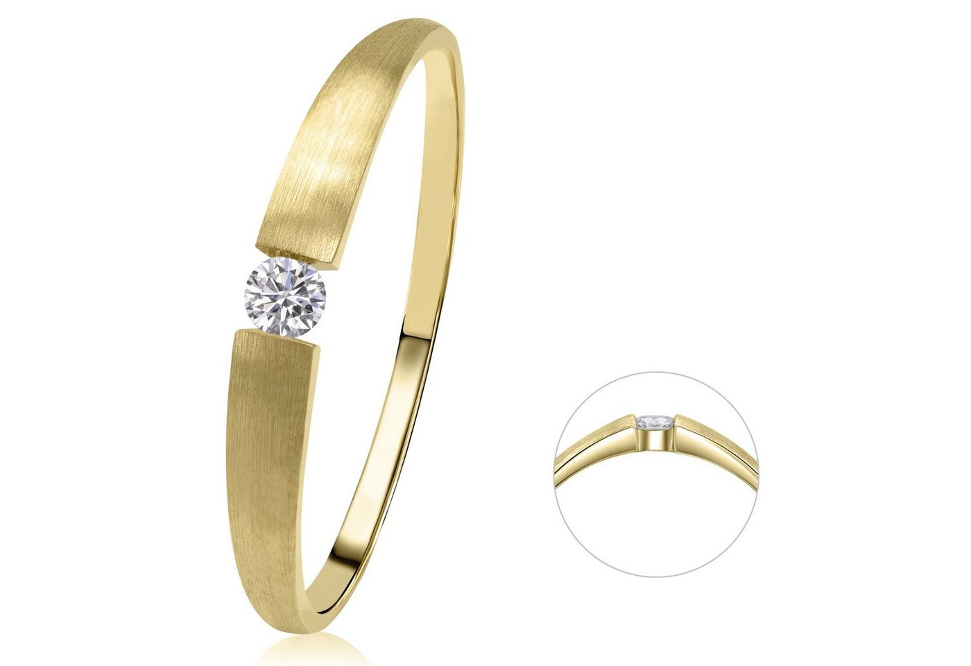 ONE ELEMENT Diamantring 0,03 ct Diamant Brillant Ring aus 585 Gelbgold, Damen Gold Schmuck von ONE ELEMENT