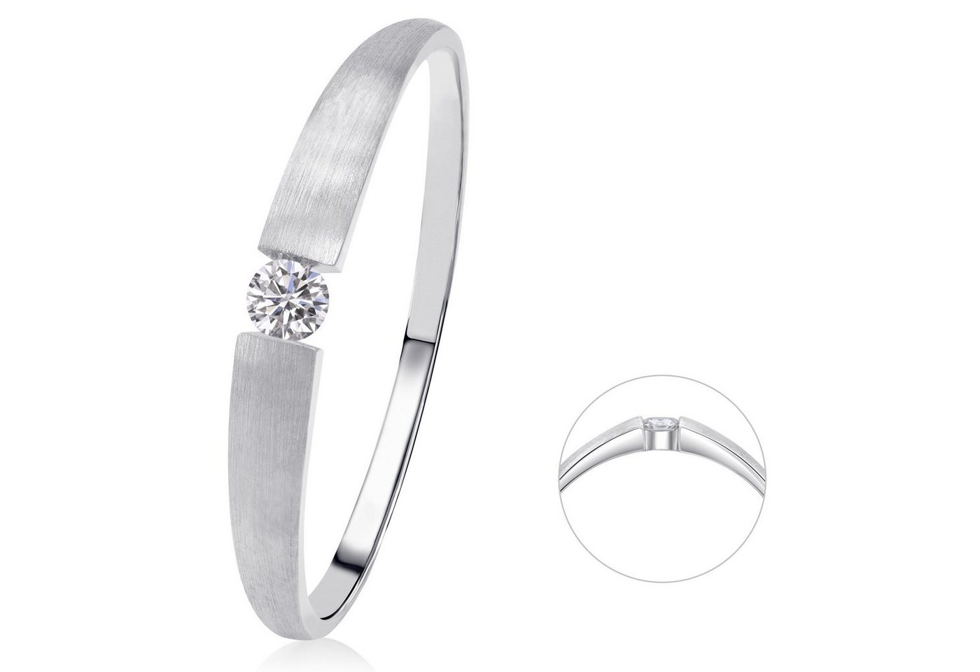 ONE ELEMENT Diamantring 0,03 ct Diamant Brillant Ring aus 585 Weißgold, stilvoll & feminin – für die besonderen Augenblicke von ONE ELEMENT