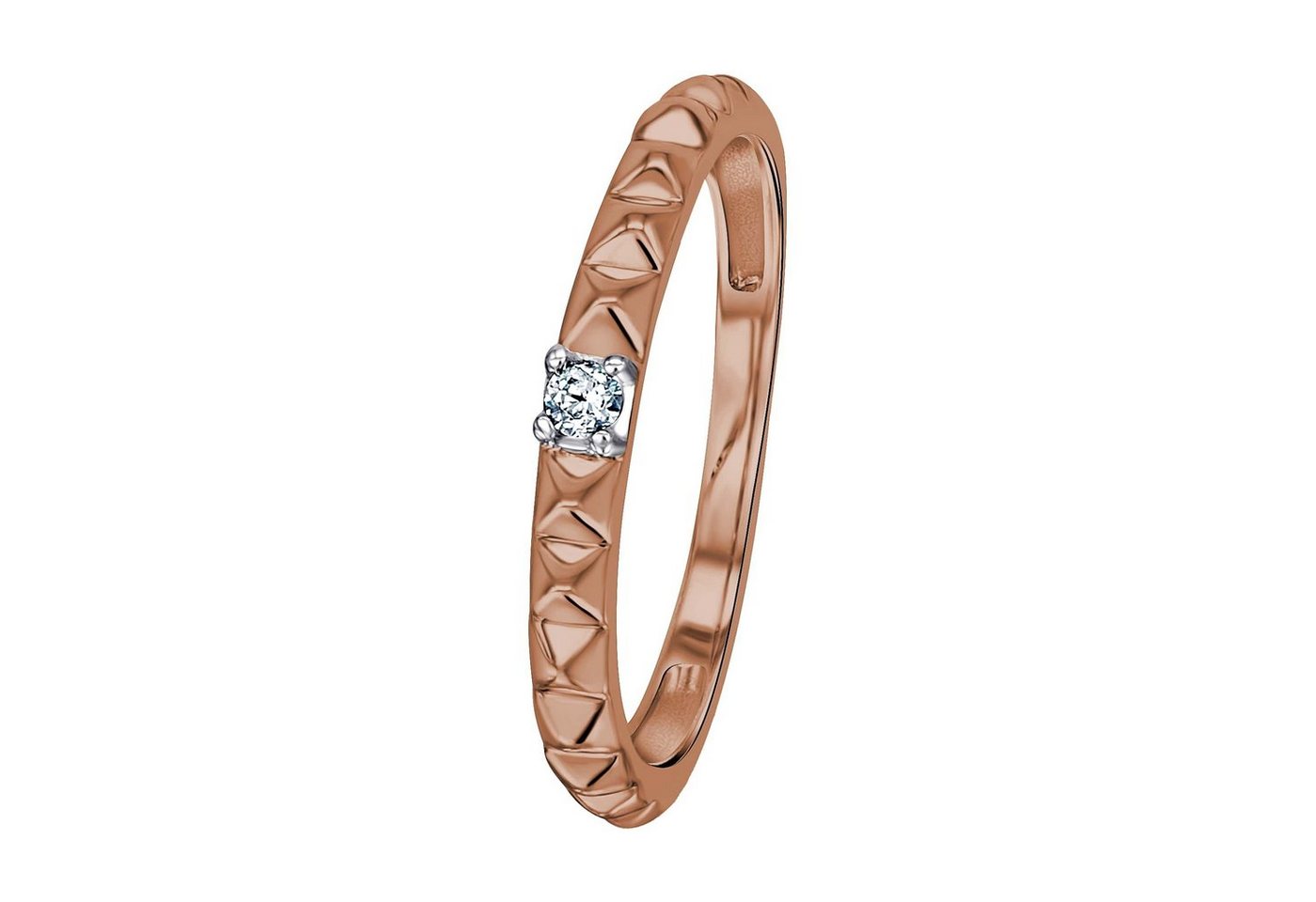 ONE ELEMENT Diamantring 0,04 ct Diamant Brillant Ring 585 Roségold, Damen Gold Schmuck von ONE ELEMENT