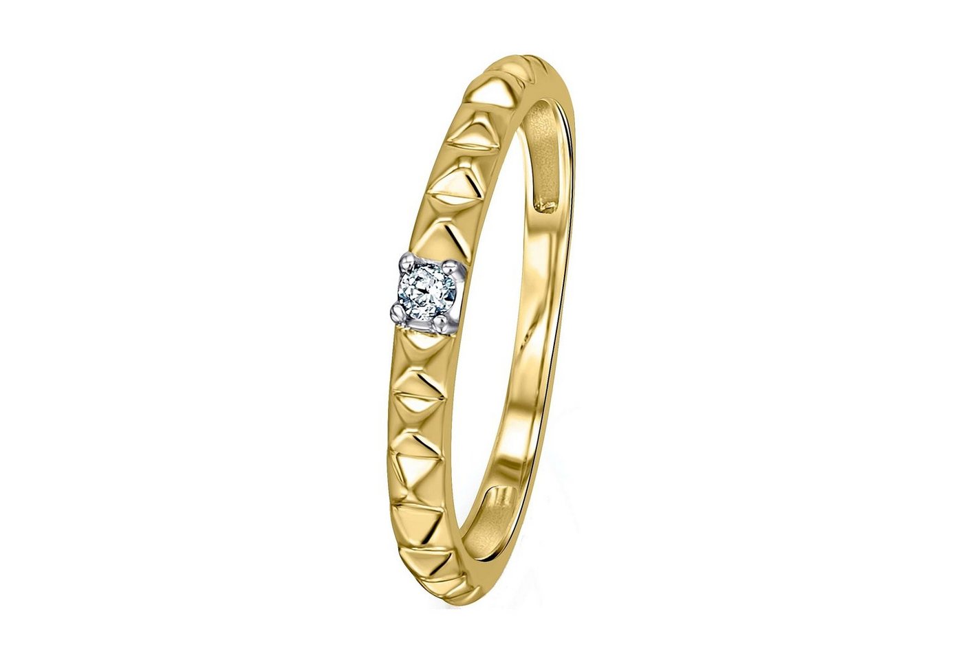 ONE ELEMENT Diamantring 0,04 ct Diamant Brillant Ring aus 585 Gelbgold, Sorgfältig gefertigt – zarte Diamantakzente mit besonderer Strahlkraft von ONE ELEMENT