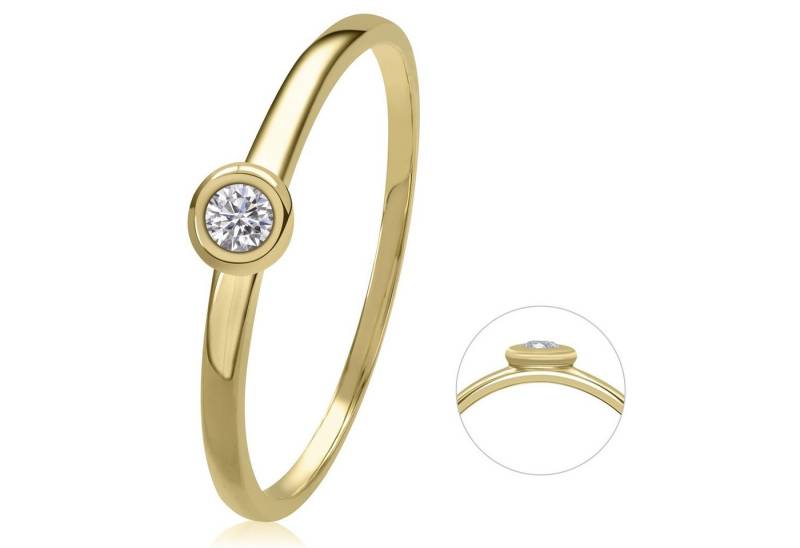 ONE ELEMENT Diamantring 0,05 ct Diamant Brillant Ring aus 585 Gelbgold, Stilvoll zurückhaltend – Diamantakzente mit ruhiger Eleganz von ONE ELEMENT