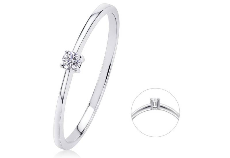 ONE ELEMENT Diamantring 0,05 ct Diamant Brillant Ring aus 585 Weißgold, Stilvoll zurückhaltend – Diamantakzente mit ruhiger Eleganz von ONE ELEMENT