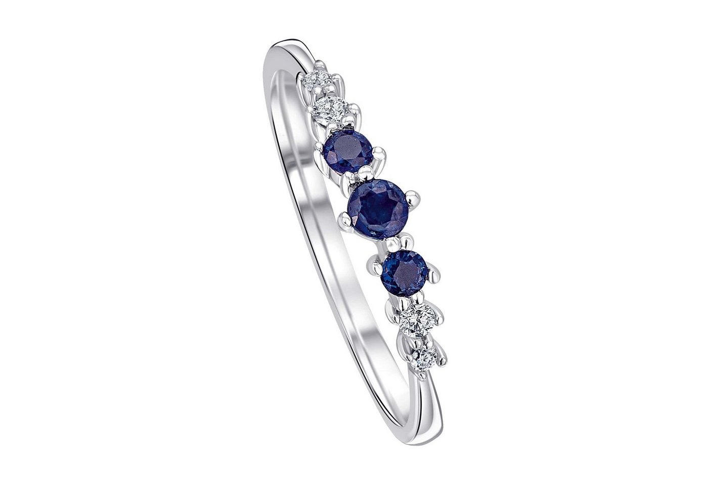 ONE ELEMENT Diamantring 0,06 ct Diamant Brillant Safir Ring aus 585 Weißgold, Damen Gold Schmuck von ONE ELEMENT