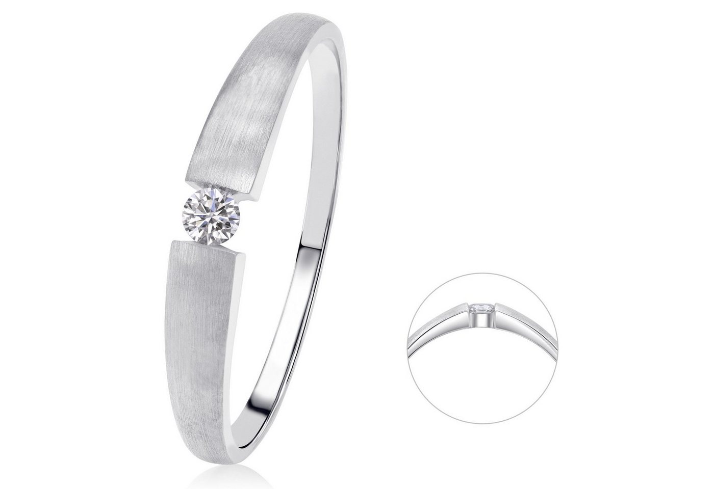 ONE ELEMENT Diamantring 0,07 ct Diamant Brillant Ring aus 585 Weißgold, Damen Gold Schmuck von ONE ELEMENT