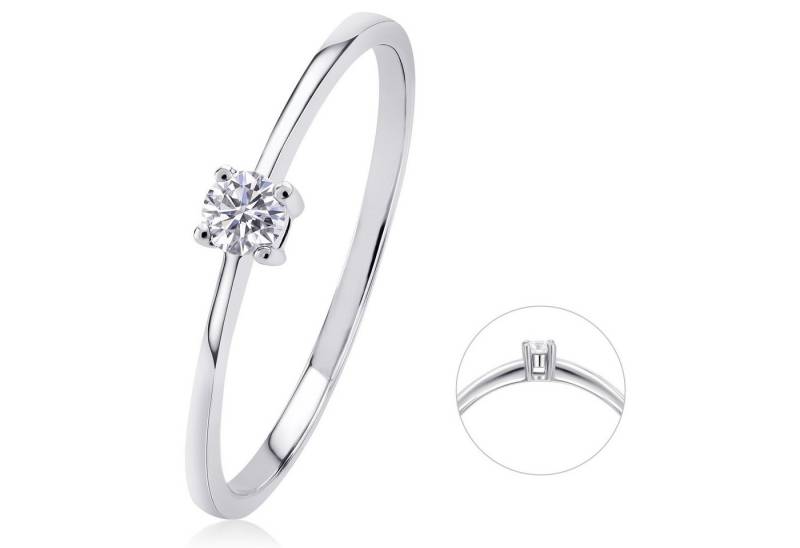 ONE ELEMENT Diamantring 0,07 ct Diamant Brillant Ring aus 585 Weißgold, Sorgfältig gefertigt – zarte Diamantakzente mit besonderer Strahlkraft von ONE ELEMENT