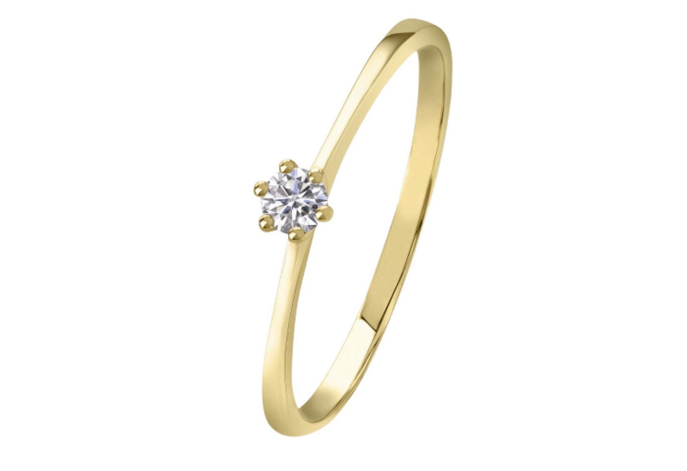 ONE ELEMENT Diamantring 0,10 ct Diamant Brillant Ring aus 585 Gelbgold, Damen Gold Schmuck von ONE ELEMENT