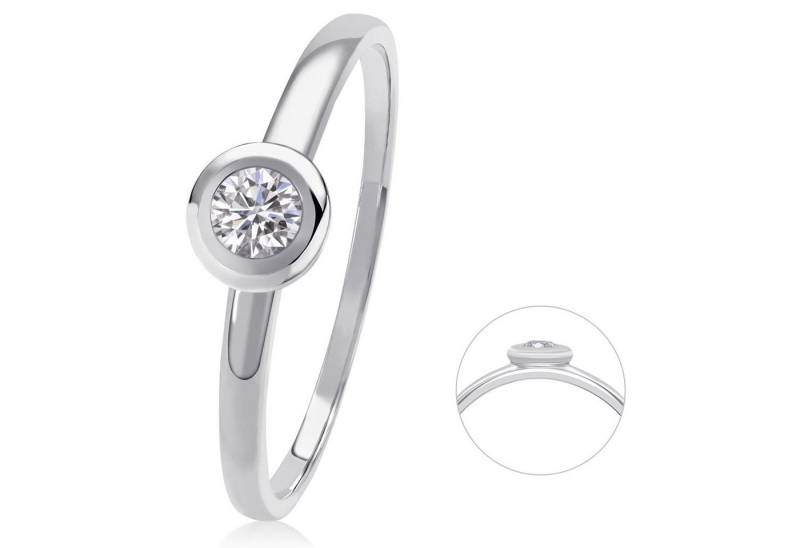 ONE ELEMENT Diamantring 0,10 ct Diamant Brillant Ring aus 585 Weißgold, Damen Gold Schmuck von ONE ELEMENT