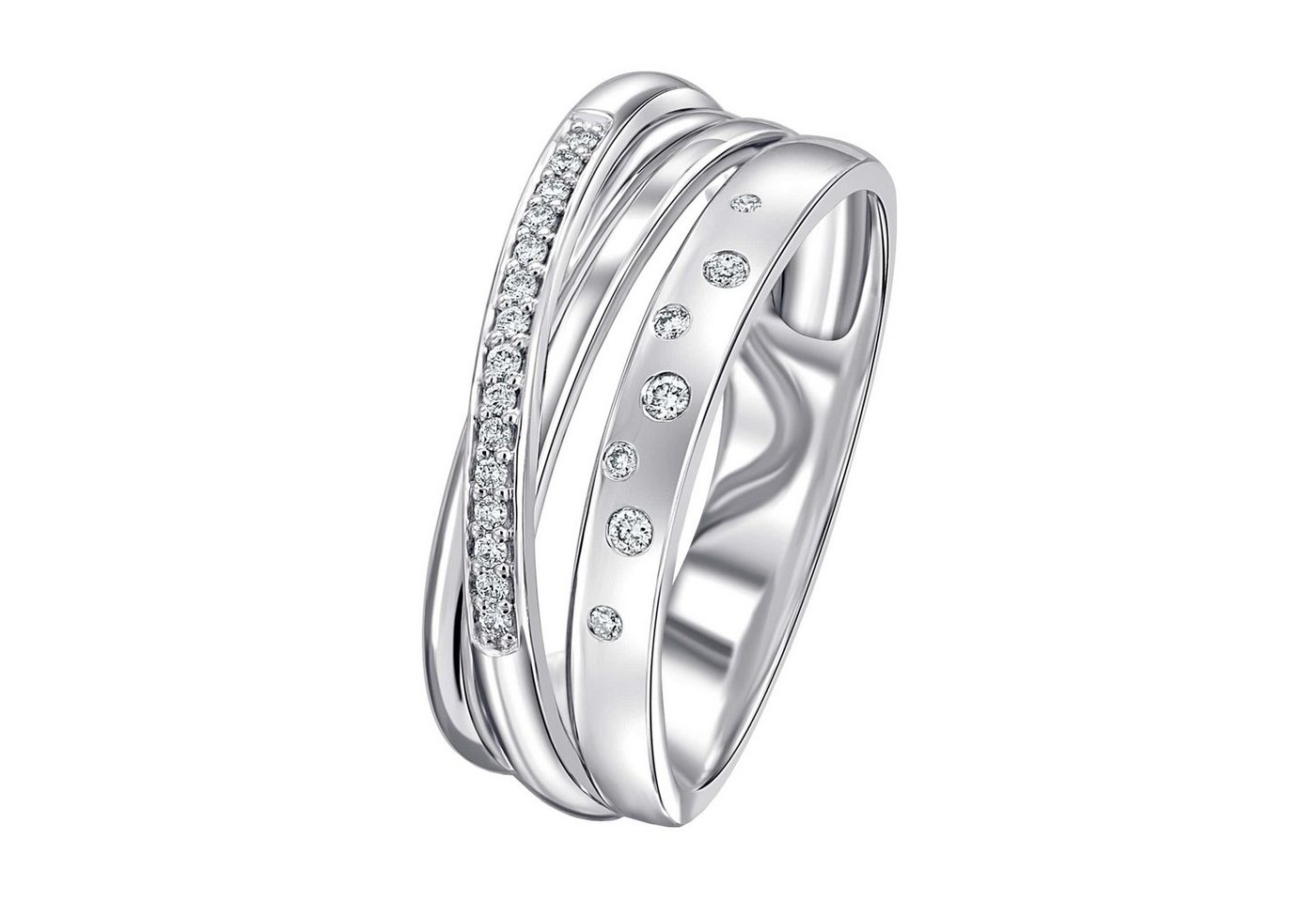 ONE ELEMENT Diamantring 0,11 ct Diamant Brillant Ring aus 585 Weißgold, Damen Gold Schmuck von ONE ELEMENT