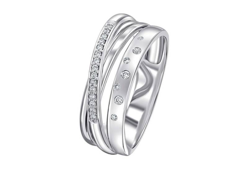 ONE ELEMENT Diamantring 0,11 ct Diamant Brillant Ring aus 585 Weißgold, Damen Gold Schmuck von ONE ELEMENT