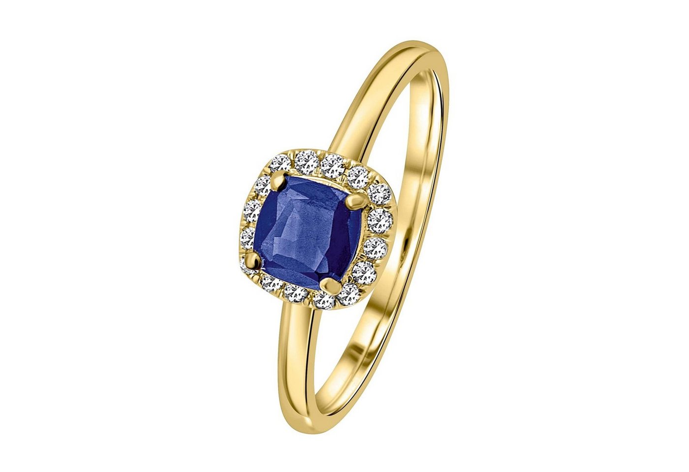 ONE ELEMENT Diamantring 0,12 ct Diamant Brillant Safir Ring aus 585 Gelbgold, Damen Gold Schmuck von ONE ELEMENT