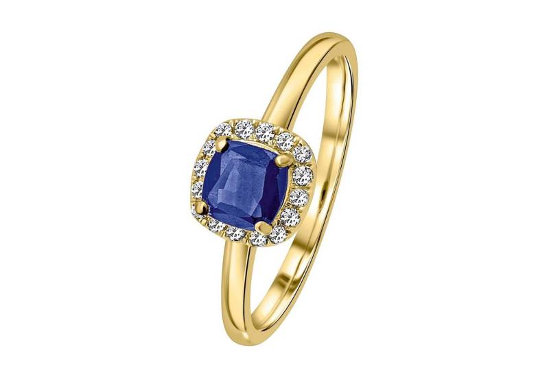 ONE ELEMENT Diamantring 0,12 ct Diamant Brillant Safir Ring aus 585 Gelbgold, Elegant & beständig – Diamantdetails mit feinem Funkeln von ONE ELEMENT