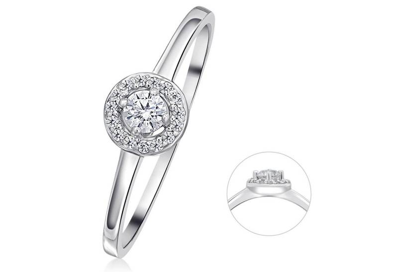 ONE ELEMENT Diamantring 0,15 ct Diamant Brillant Invisible Ring aus 585 Weißgold, Elegant & beständig – Diamantdetails mit feinem Funkeln von ONE ELEMENT