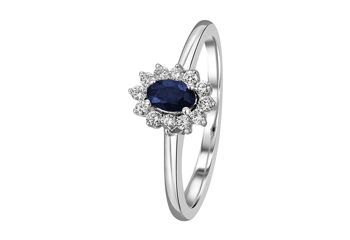 ONE ELEMENT Diamantring 0,15 ct Diamant Brillant Safir Ring aus 585 Weißgold, Feine Handarbeit – Diamantdetails für ein edles Leuchten von ONE ELEMENT