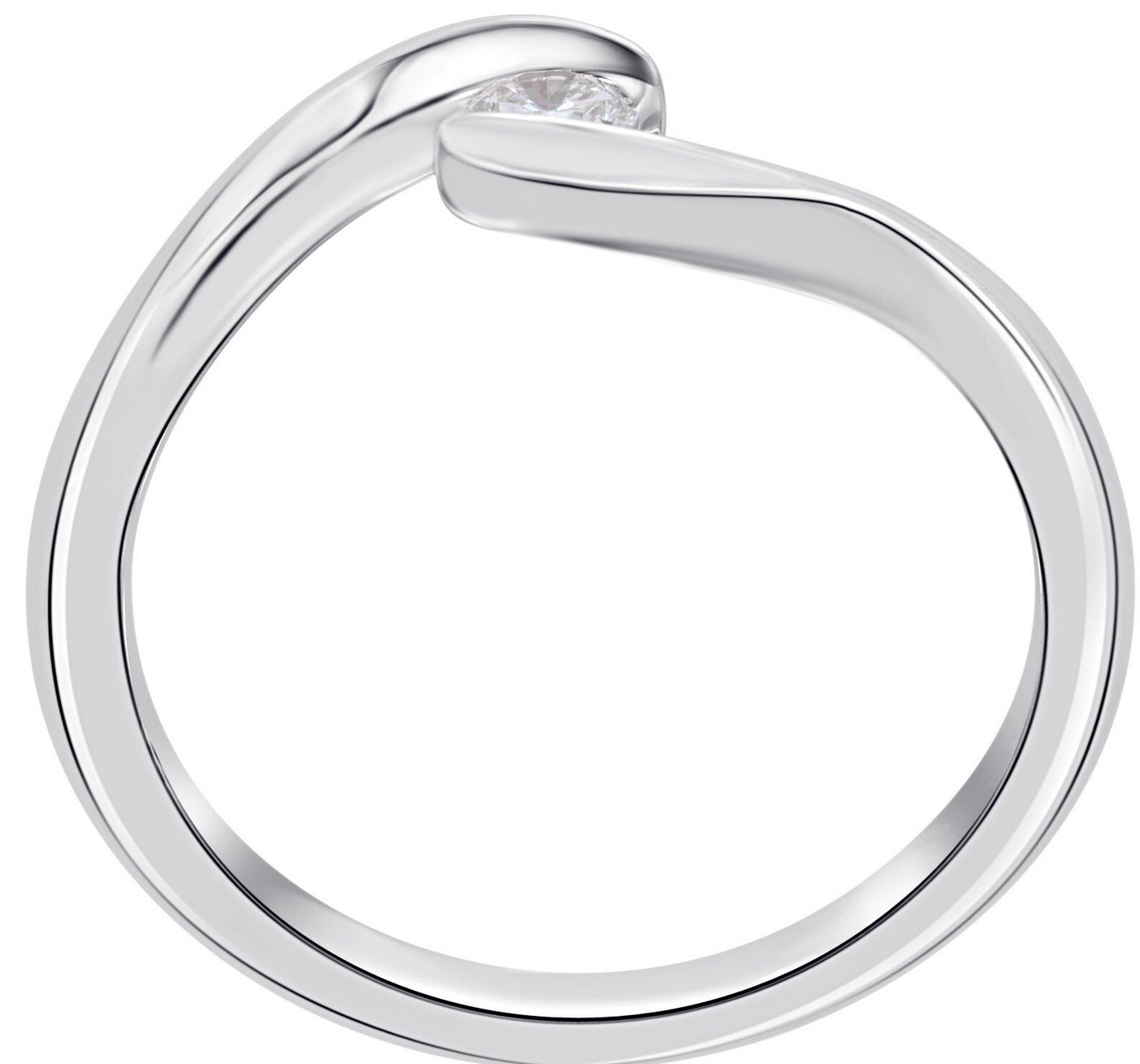 ONE ELEMENT Diamantring 0,15 ct Diamant Brillant Spannfassung Ring aus 585 Weißgold, Schlicht & schön – dezente Eleganz für jeden Tag von ONE ELEMENT