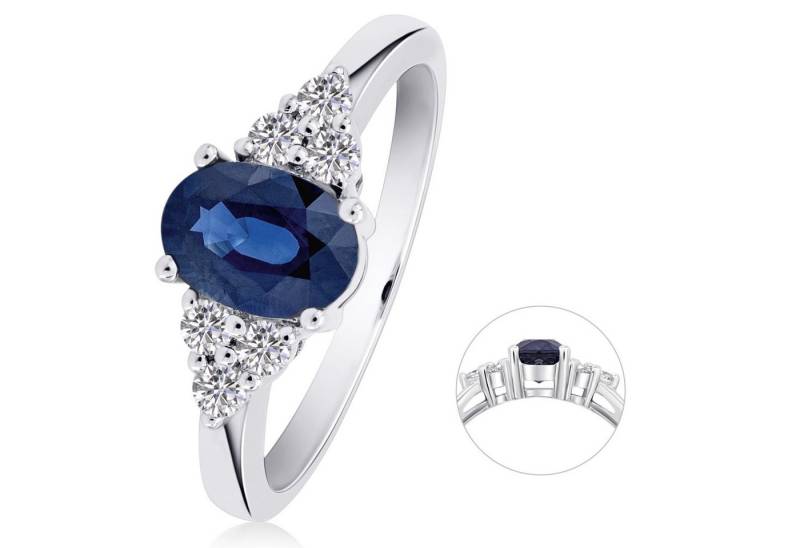 ONE ELEMENT Diamantring 0,17 ct Diamant Brillant Safir Ring aus 585 Weißgold, Damen Gold Schmuck von ONE ELEMENT