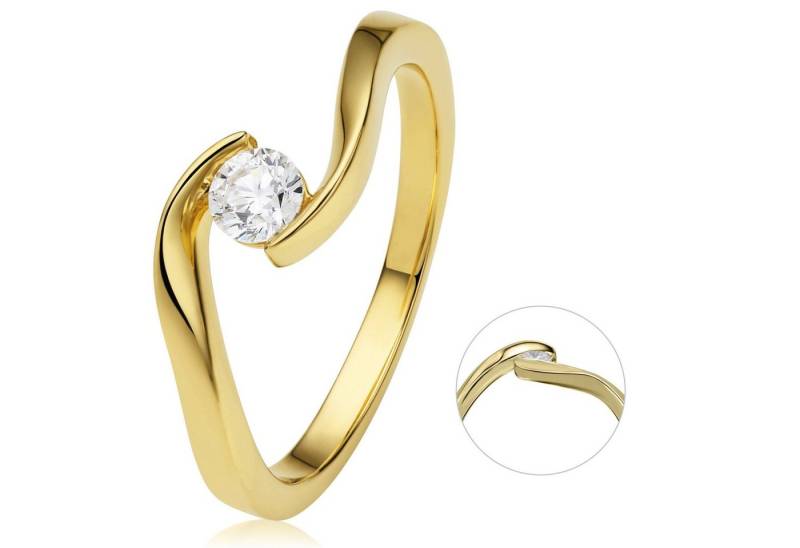 ONE ELEMENT Diamantring 0,25 ct Diamant Brillant Spannfassung Ring aus 585 Gelbgold, Zeitlos elegant – mit Liebe zum Detail gefertigt von ONE ELEMENT