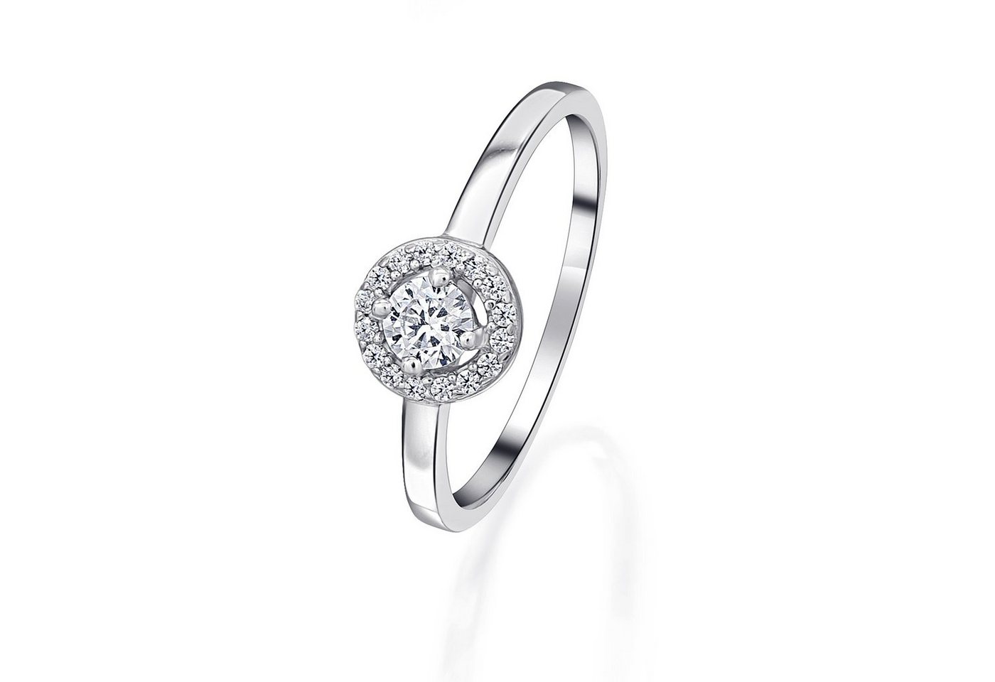 ONE ELEMENT Diamantring 0,26 ct Diamant Brillant Invisible Ring aus 585 Weißgold, Fein gearbeitet – edle Brillanz mit Diamantbesatz von ONE ELEMENT