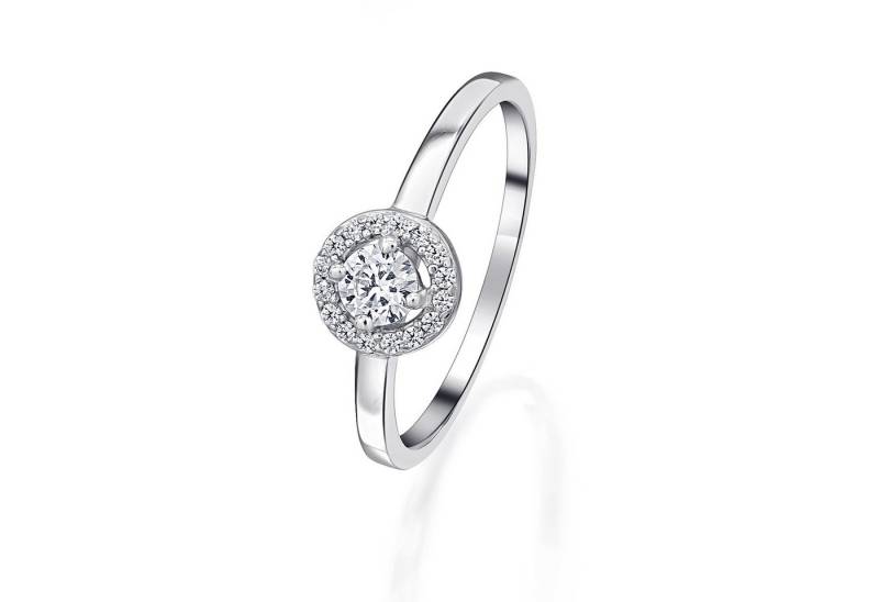 ONE ELEMENT Diamantring 0,26 ct Diamant Brillant Invisible Ring aus 585 Weißgold, Fein gearbeitet – edle Brillanz mit Diamantbesatz von ONE ELEMENT