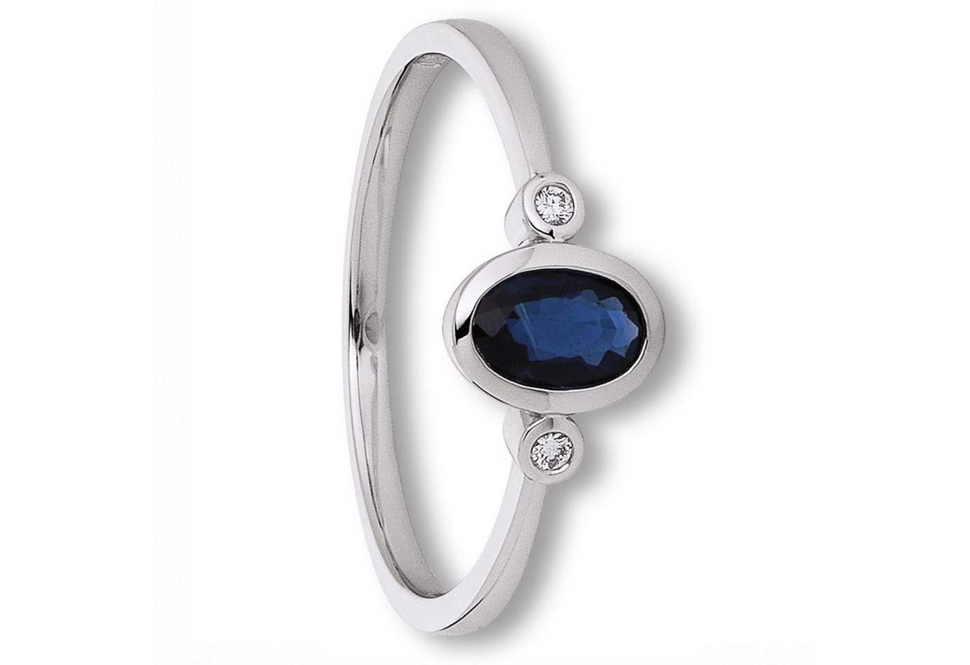 ONE ELEMENT Diamantring 0.02 ct Diamant Brillant Safir Ring aus 585 Weißgold, Damen Gold Schmuck von ONE ELEMENT