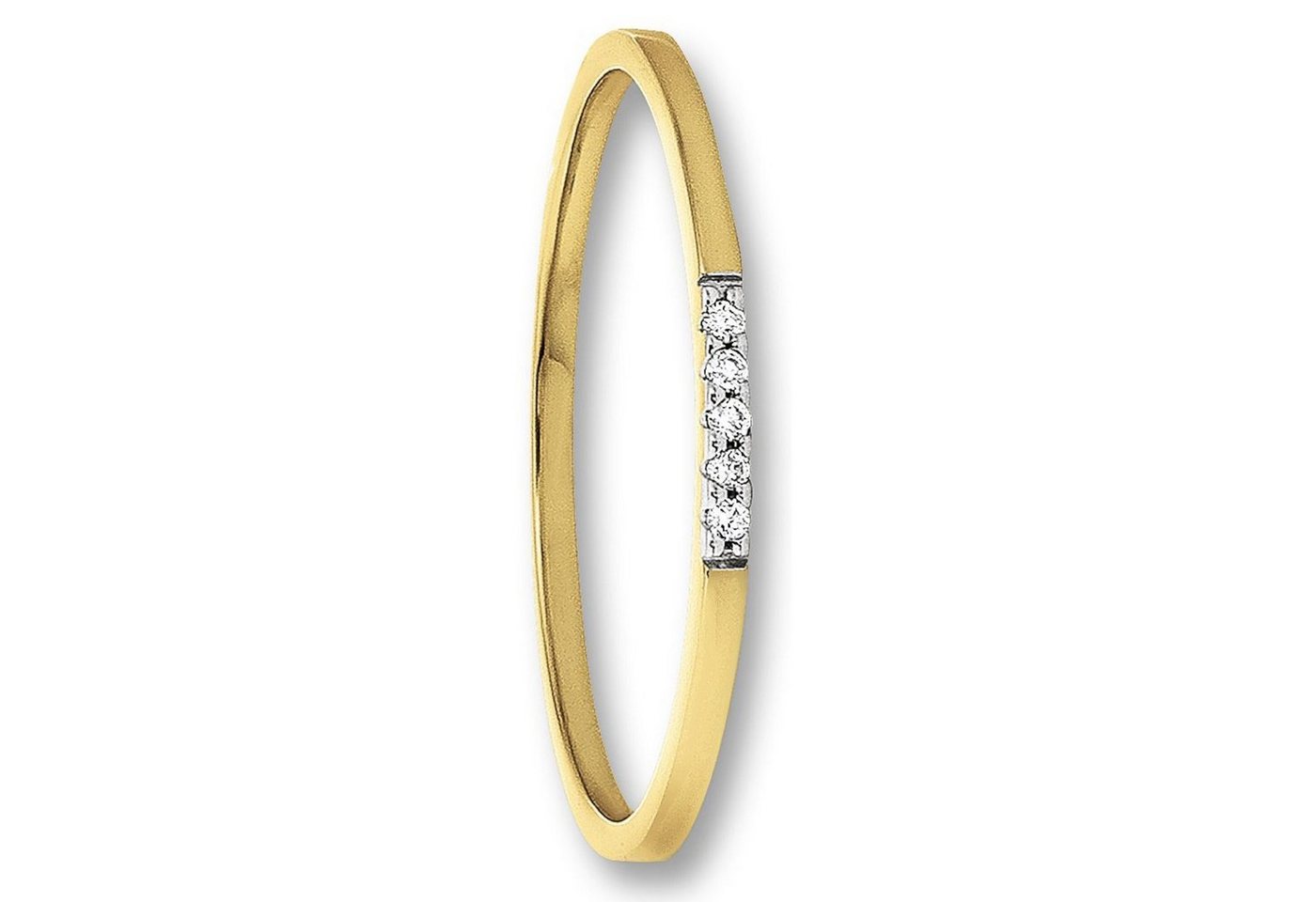 ONE ELEMENT Diamantring 0.03 ct Diamant Brillant Ring aus 585 Gelbgold, Sorgfältig gefertigt – zarte Diamantakzente mit besonderer Strahlkraft von ONE ELEMENT